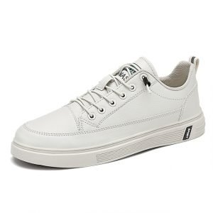 Chaussures légères et respirantes unisexe | Baskets plates à lacets blanches | Baskets sport décontractées
